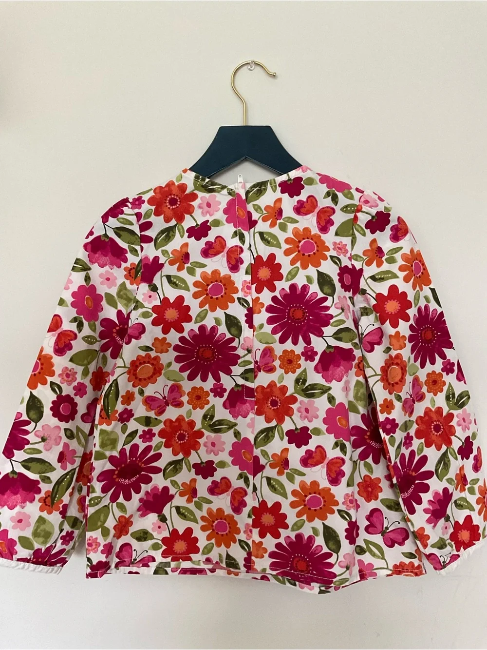 Gymboree Girls Floral Long-Sleeve Top - Pink & Orange